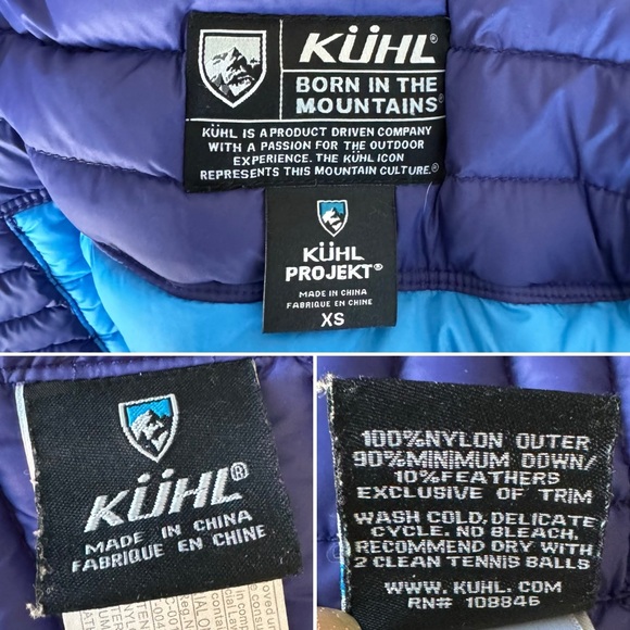 Kuhl Spyfire Astral Purple Goose Down Puffer Insulated Jacket Ski Snow XS - Picture 16 of 16